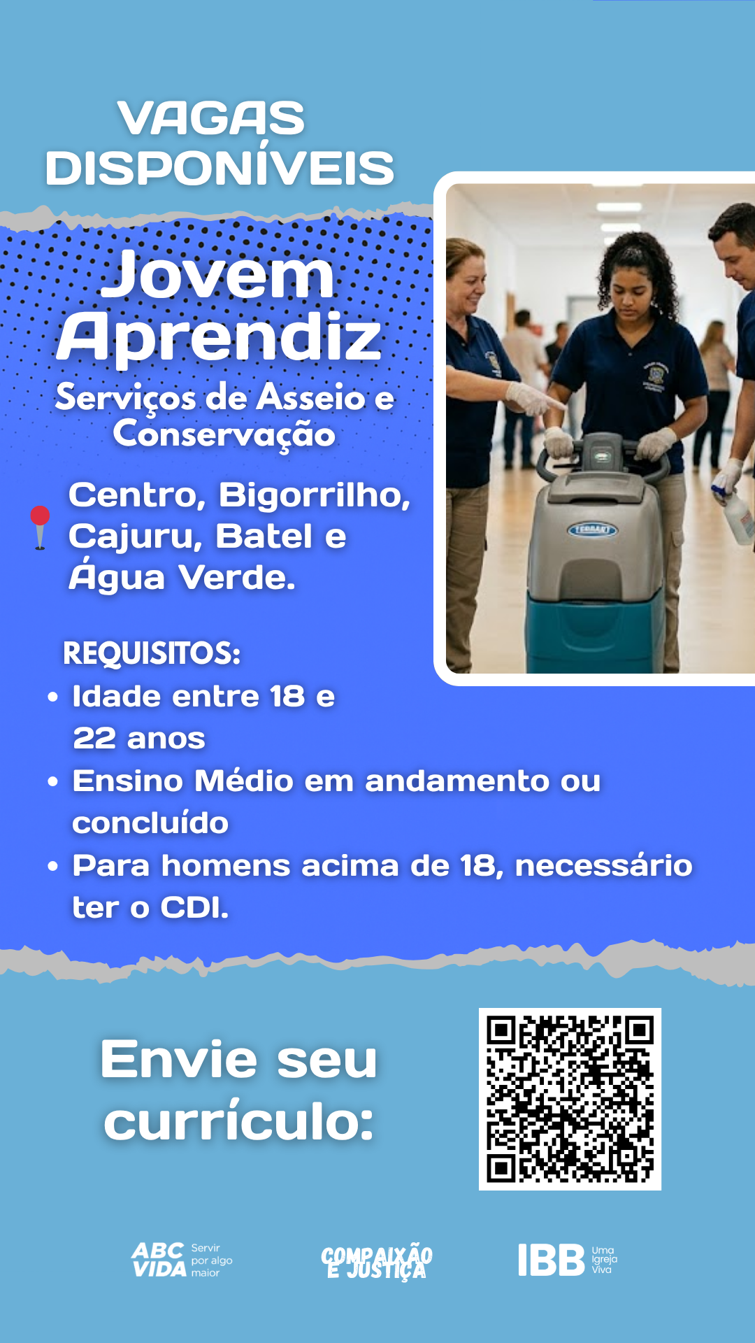 Vaga Aprendiz - Serviços Asseio e Conservação 4h