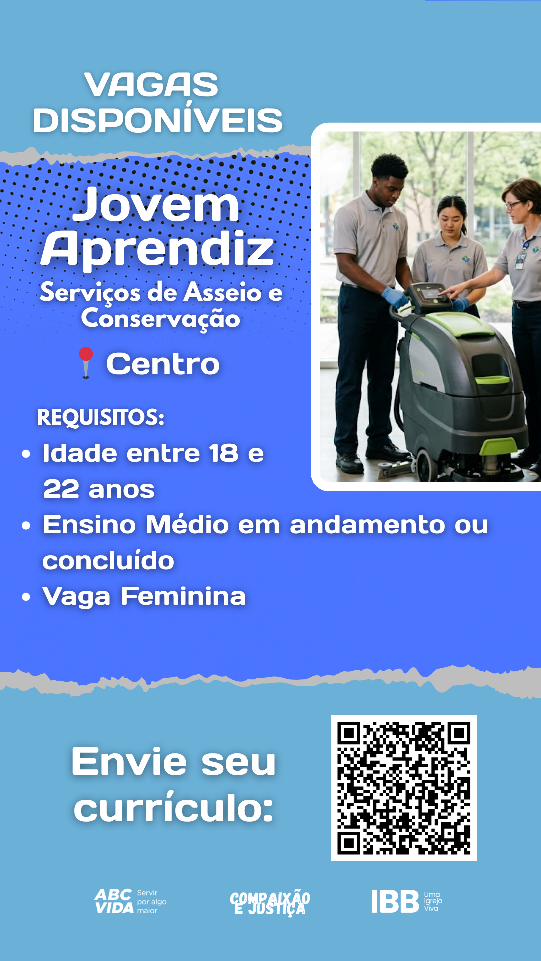 Vaga Aprendiz - Serviços Asseio e Conservação 4h