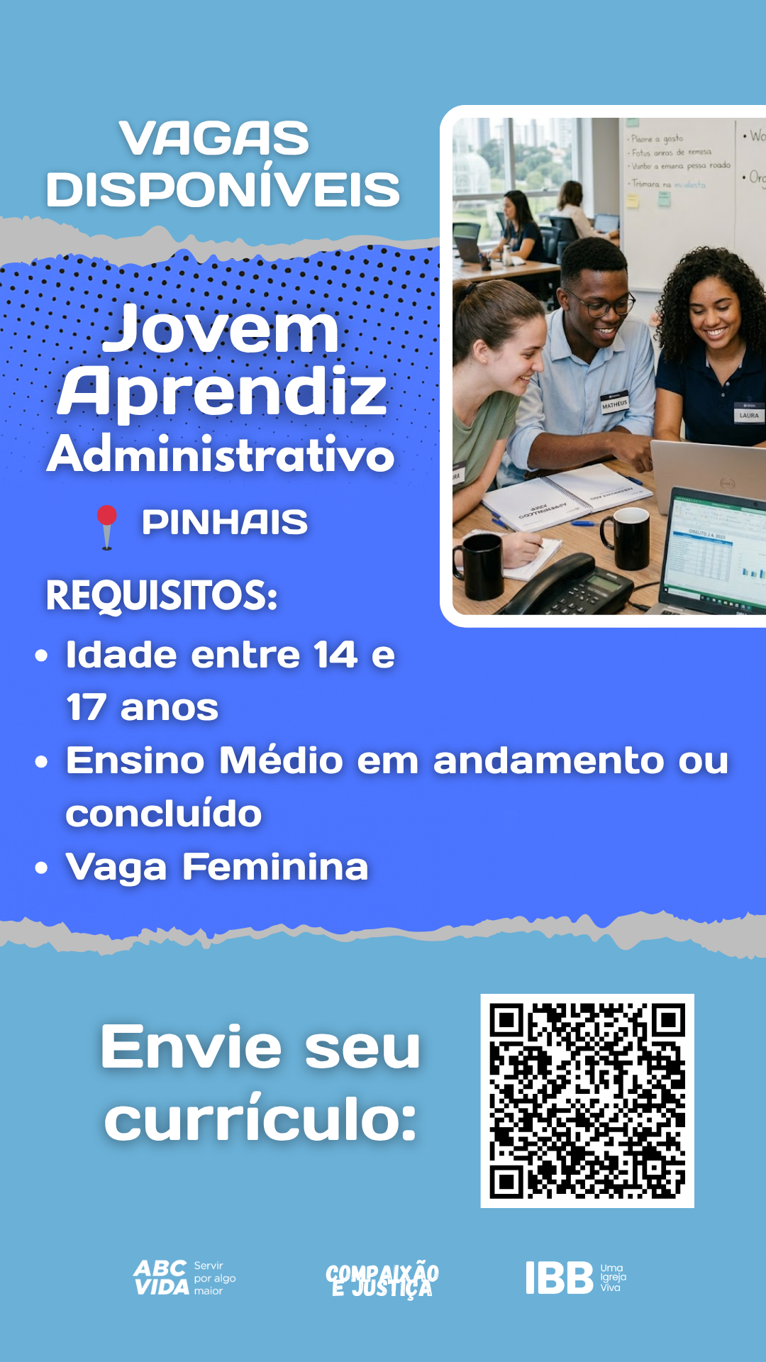 Vaga Aprendizagem Administrativo 4h