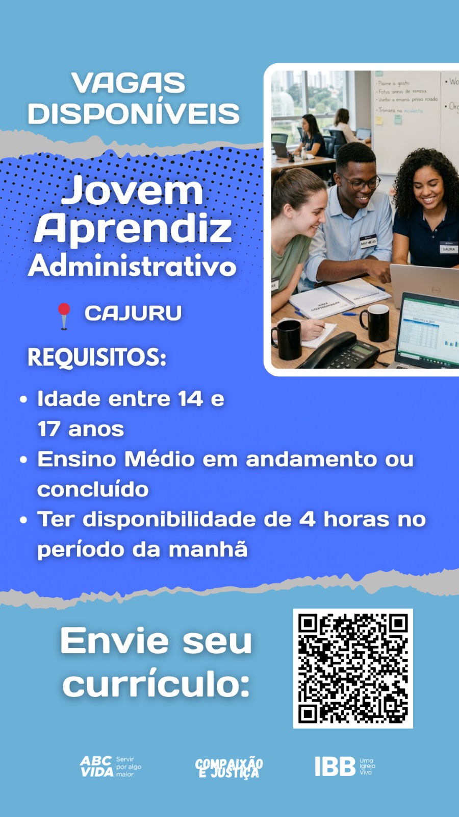 Vaga Aprendizagem Administrativo