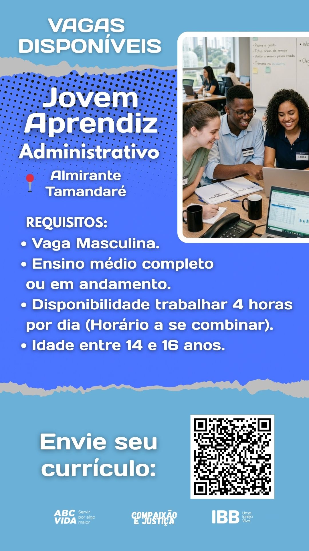 Vaga Aprendizagem Administrativo 4h