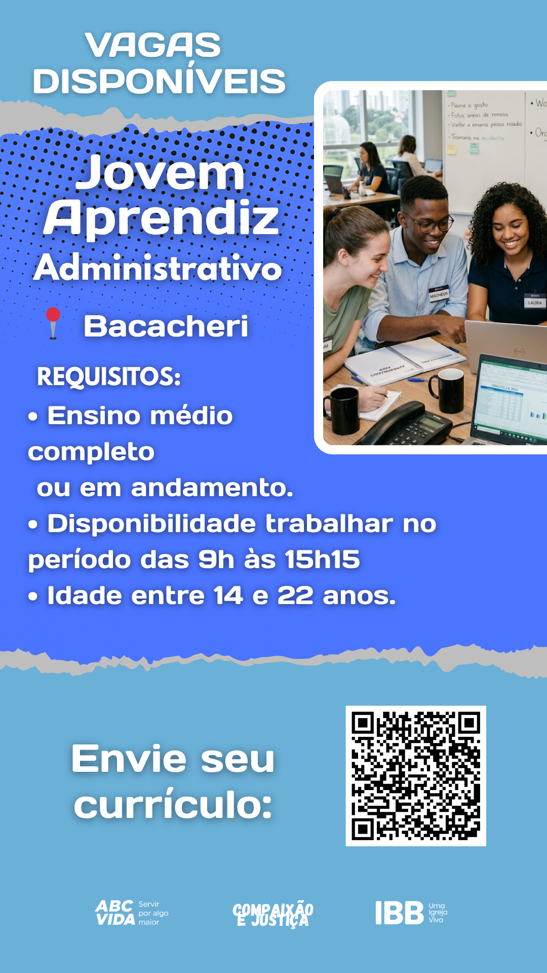 Vaga Aprendiz Administrativo 6h