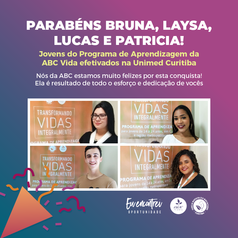 Unimed Curitiba efetiva mais quatro jovens aprendizes da ABC Vida